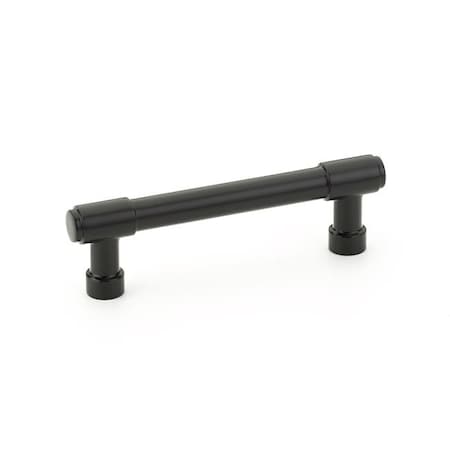 Emtek Jasper Cabinet Pull with 3-1/2 in Center to Center Flat Black Finish 86686US19